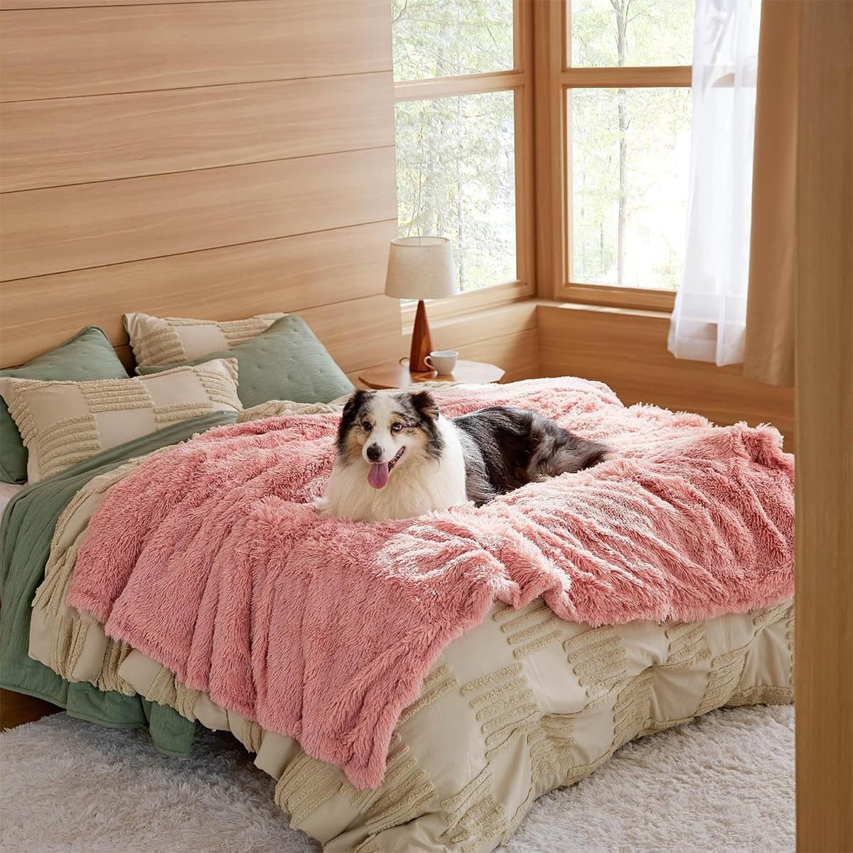 Mantas impermeables para perros, mantas grandes y medianas para cachorros, gatos, manta a prueba de fugas para protector de sofá cama, tapete térmico suave y cálido para dormir (negro, 145 x