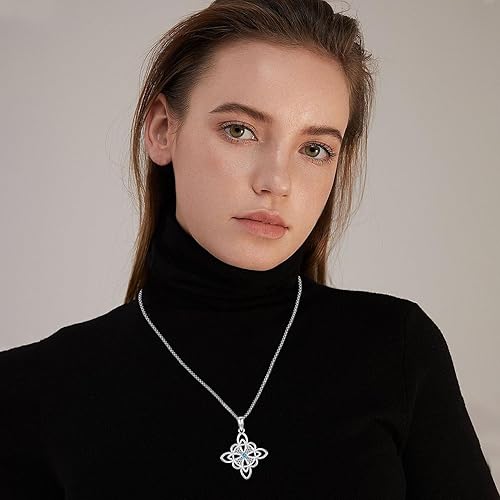 Miniatura 6 de Odinstone Tetragrammaton de Plata 925 Tetragrammaton - Collar con colgante para hombres y mujeres, amuleto de buena suerte, joyería Wiccan