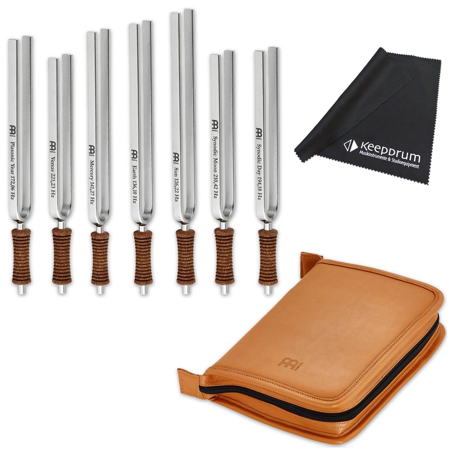 Meinl Sonic Energy TF-SET-CHA-7C Tuning Forks Stimmgabel Chakra-Set 7-teilig inklusive Etui mit keepdrum Tuch