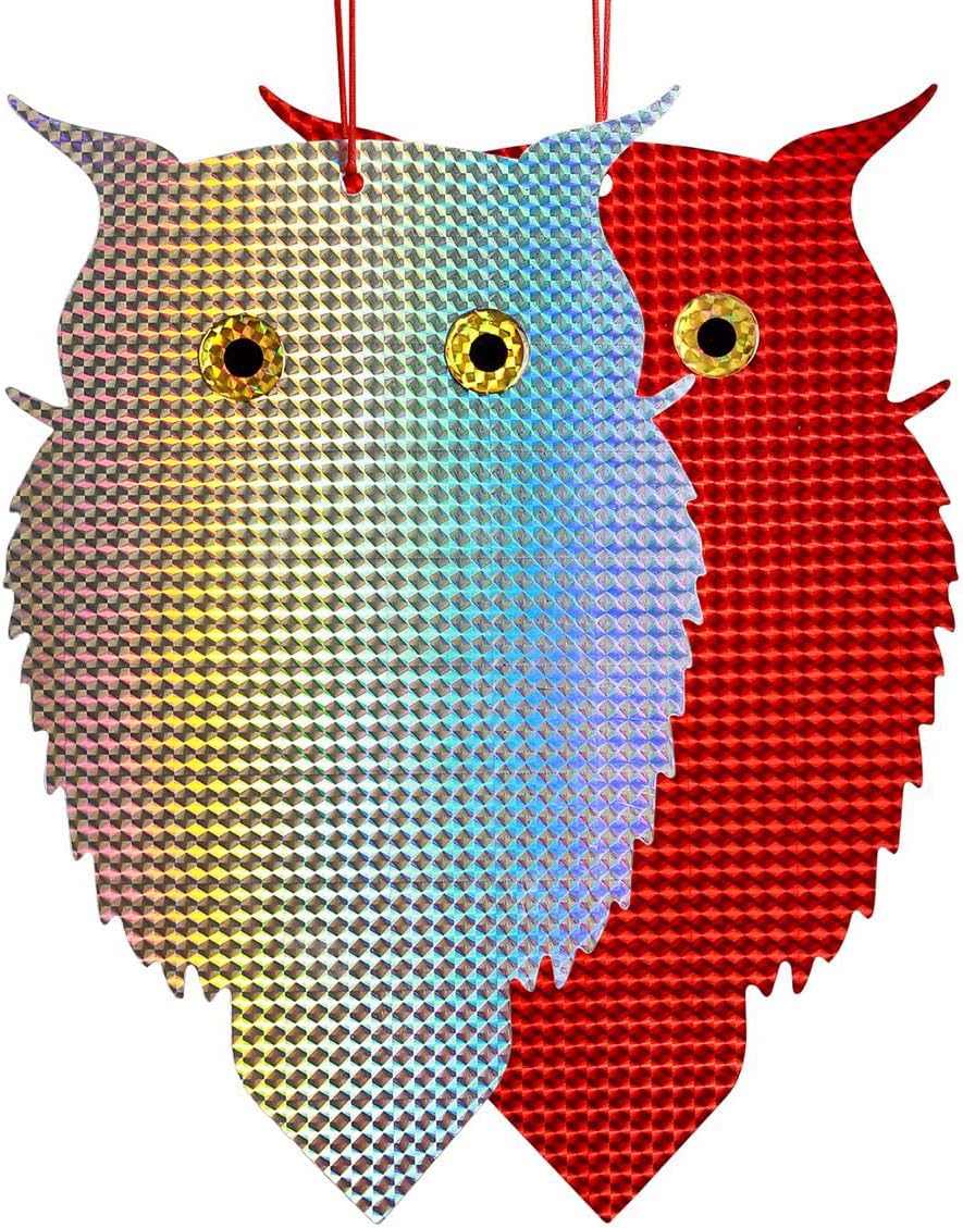 OFFO Owl Decoy to Scare Birds Away Bird Deterrent Device for Woodpecker Pigeon etc Outdoors