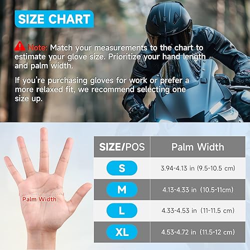 Miniatura 2 de Cierto Guantes de motocicleta para hombres y mujeres guantes tácticos para pantalla táctil con dedo completo, nudillos duros transpirables y muñeca