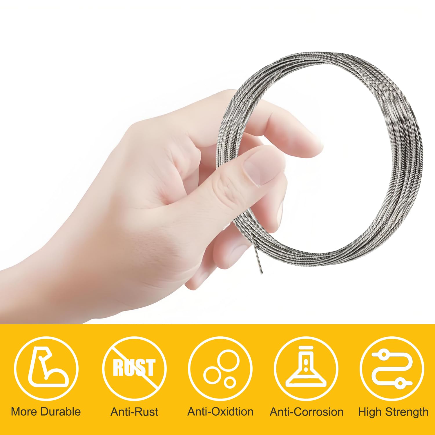 1/16" Stainless Steel Wire Rope, 100FT Stainless Steel Cable