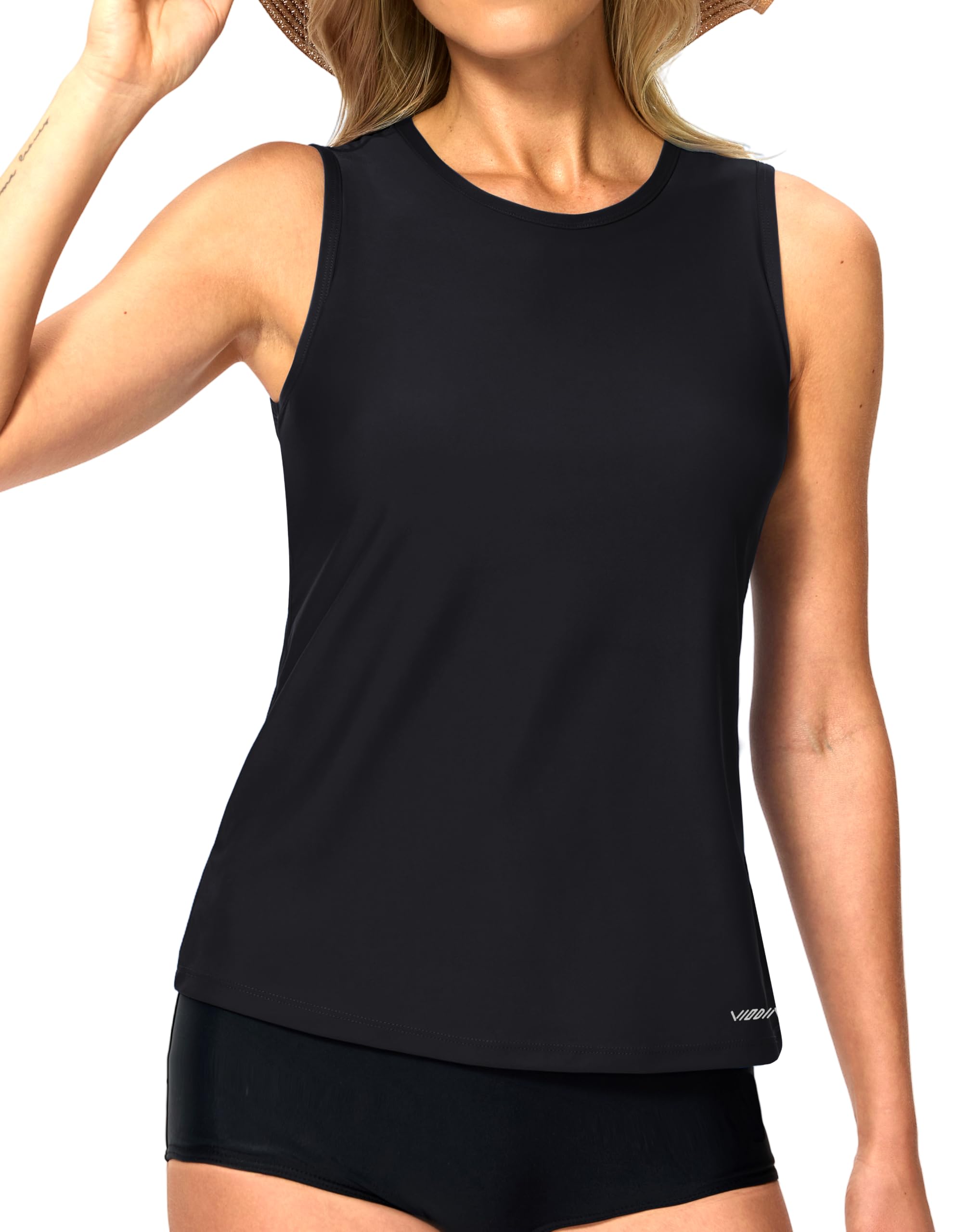 High Neck Tankini Tops for Women Modest Swim Shirts with Bra Swimsuits Tank Only Bathing Suit Top No Bottom-image-17