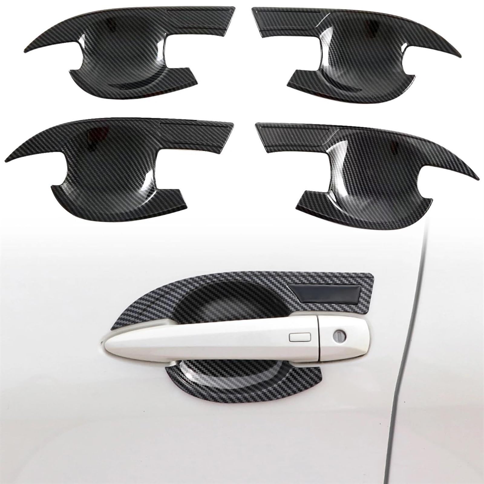 Nmjlqw Black Auto Accessories Exterior Door Handle Bowl Sticker Cover Trim 4Pcs Replacement For Nissan For Qashqai J12 2021-2023(Black)