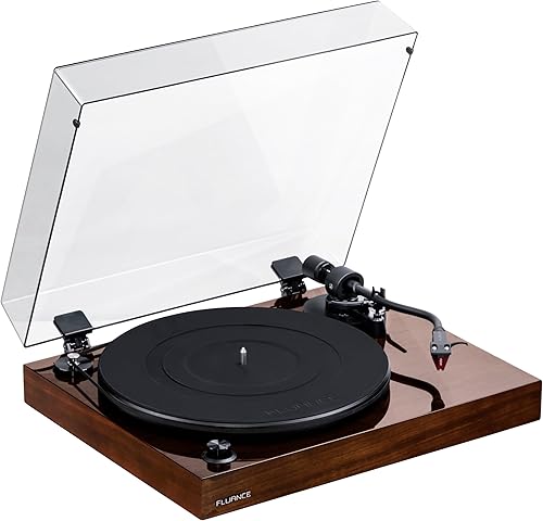 Fluance RT83 - Tocadiscos de vinilo de alta fidelidad de referencia con cartucho rojo Ortofon 2M, motor de control de velocidad, zócalo de madera