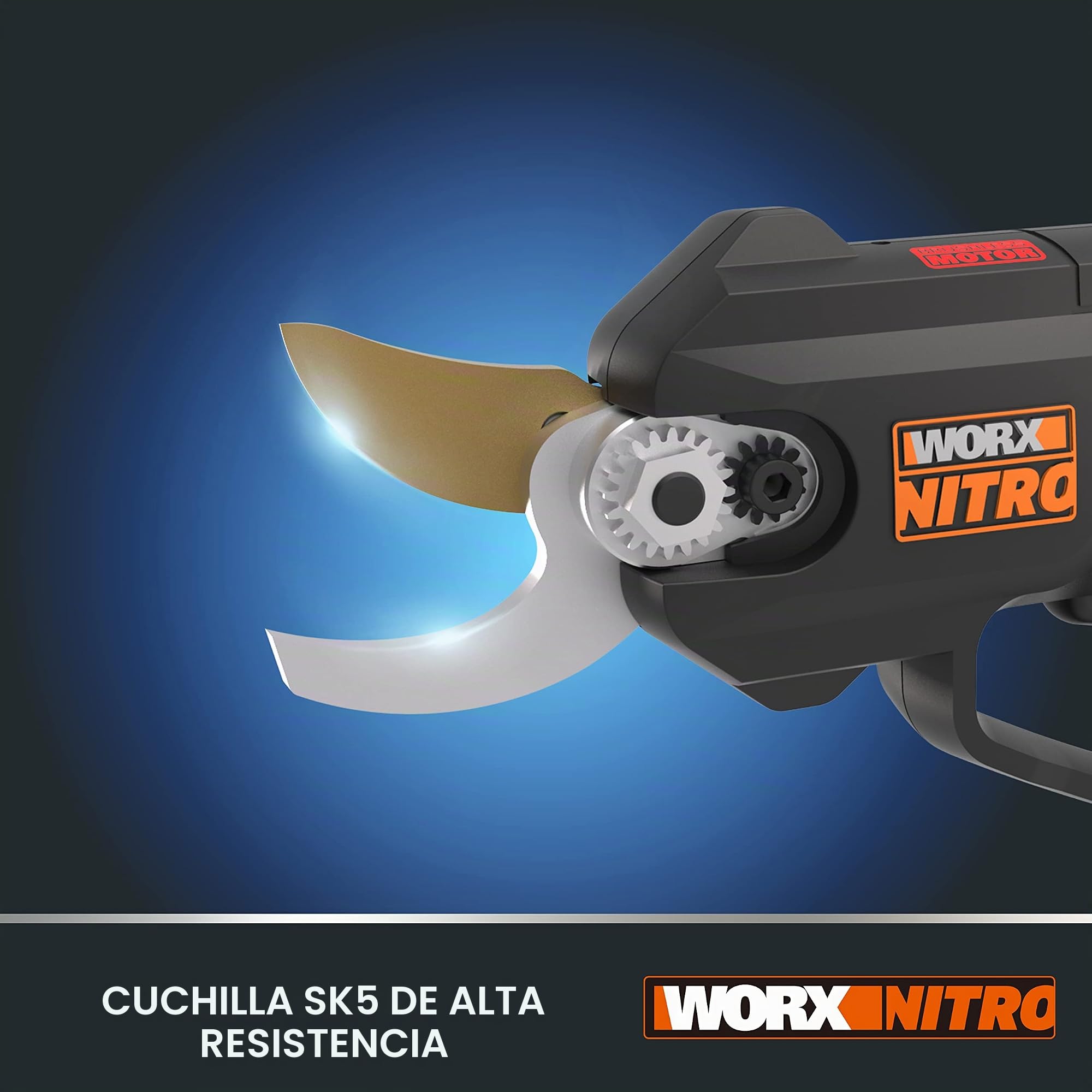 WORX NITRO 18V (20V MAX) Tijeras Podadoras Eléctricas sin Cable WG330E.1, PowerShare, sin Escobillas, Capacidad de Corte 25 mm, Vergel y Jardín, Batería y Cargador incluidos
