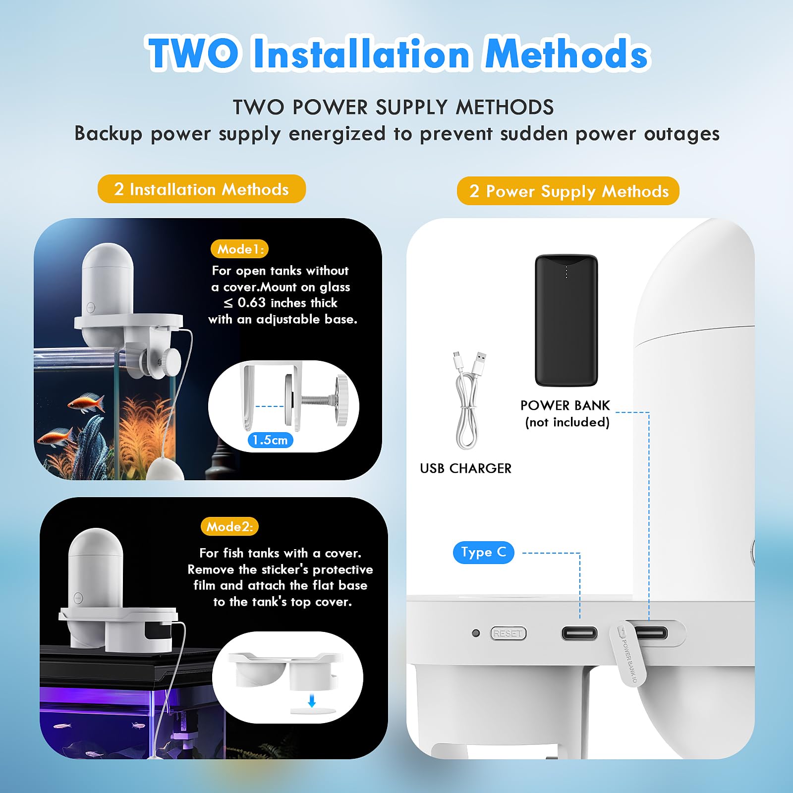 GuKKK Automatischer Fischfütterer Mit 2.5K Kamera & App - 230ml Futterspender Für Aquarien