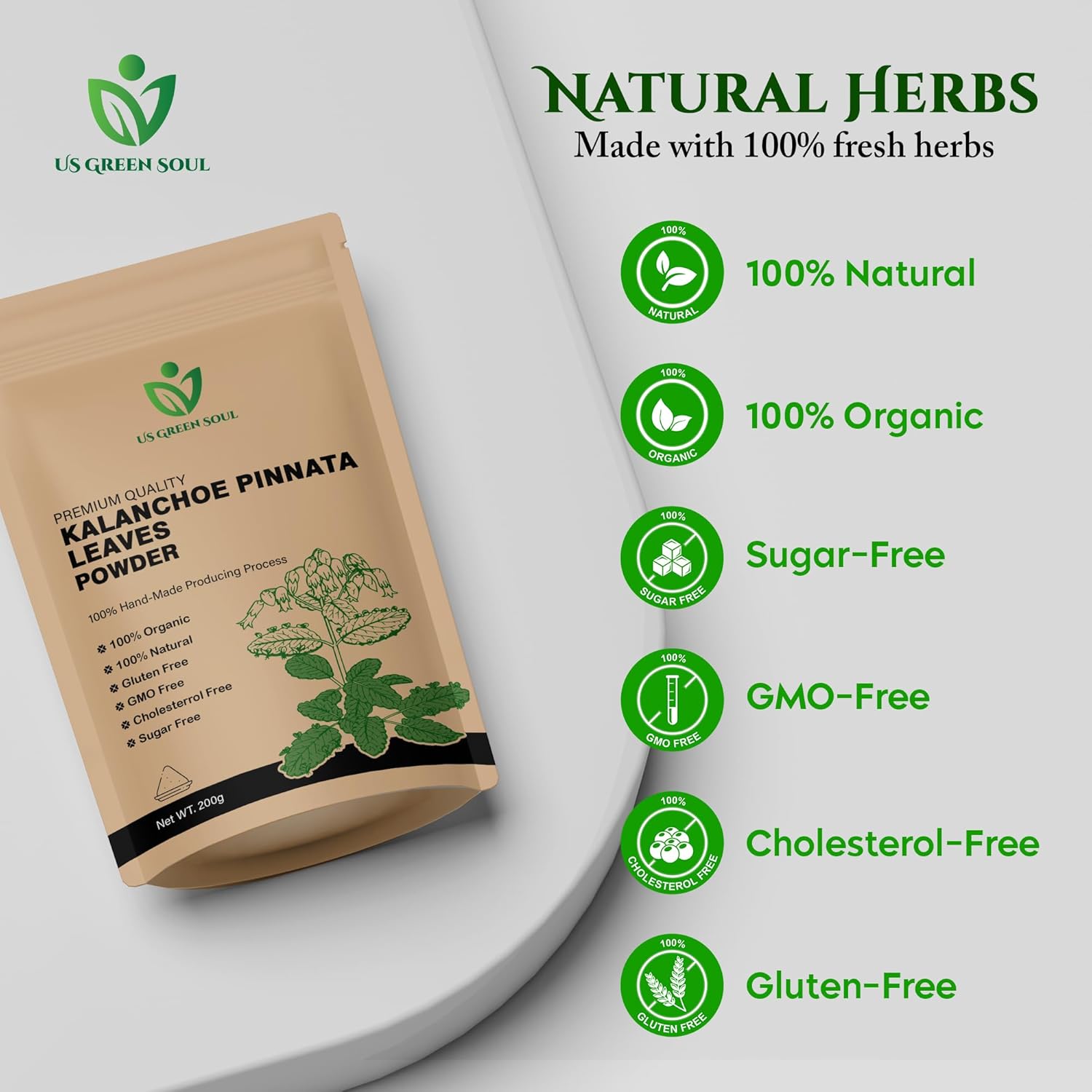 100g Kalanchoe Pinnata Leaves Powder - Healthy, Well-Cleaned, Dried Organic Leaves Powder, No Additives, 100% Pure & Natural