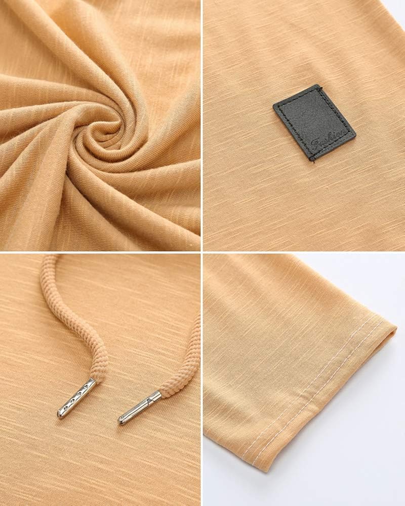 Vista 5 de Moderna sudadera deportiva de vellón con capucha, para hombres, jersey de lana unicolor sin botones.