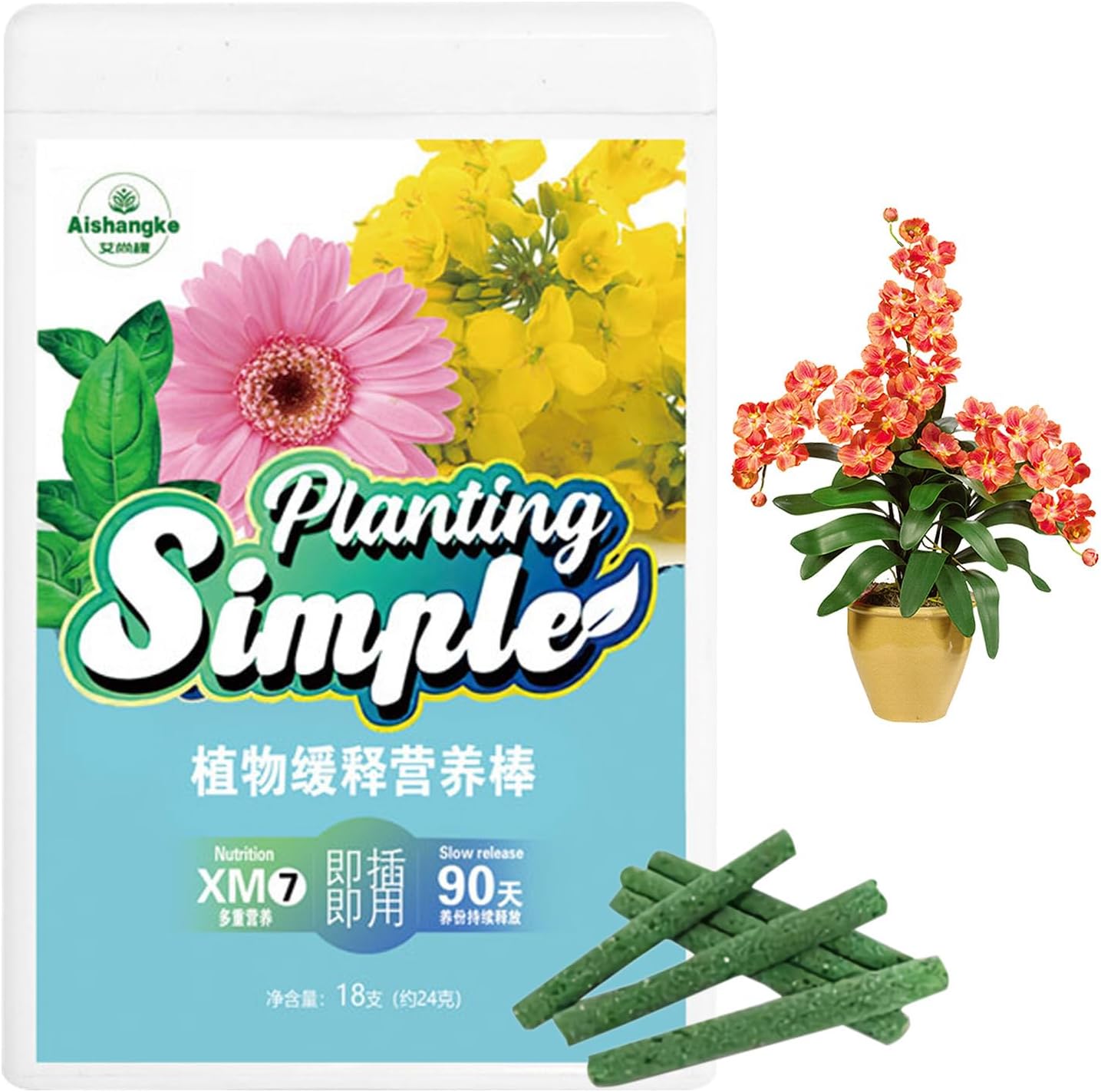 Succulent Plant Fertilizer Sticks - Universal Indoor Plant Fertilizer For Houseplants - 18 Sticks Of Potted Plants Nutrition Bar, Tree Fertilizer Spikes For Various Crops Zorq