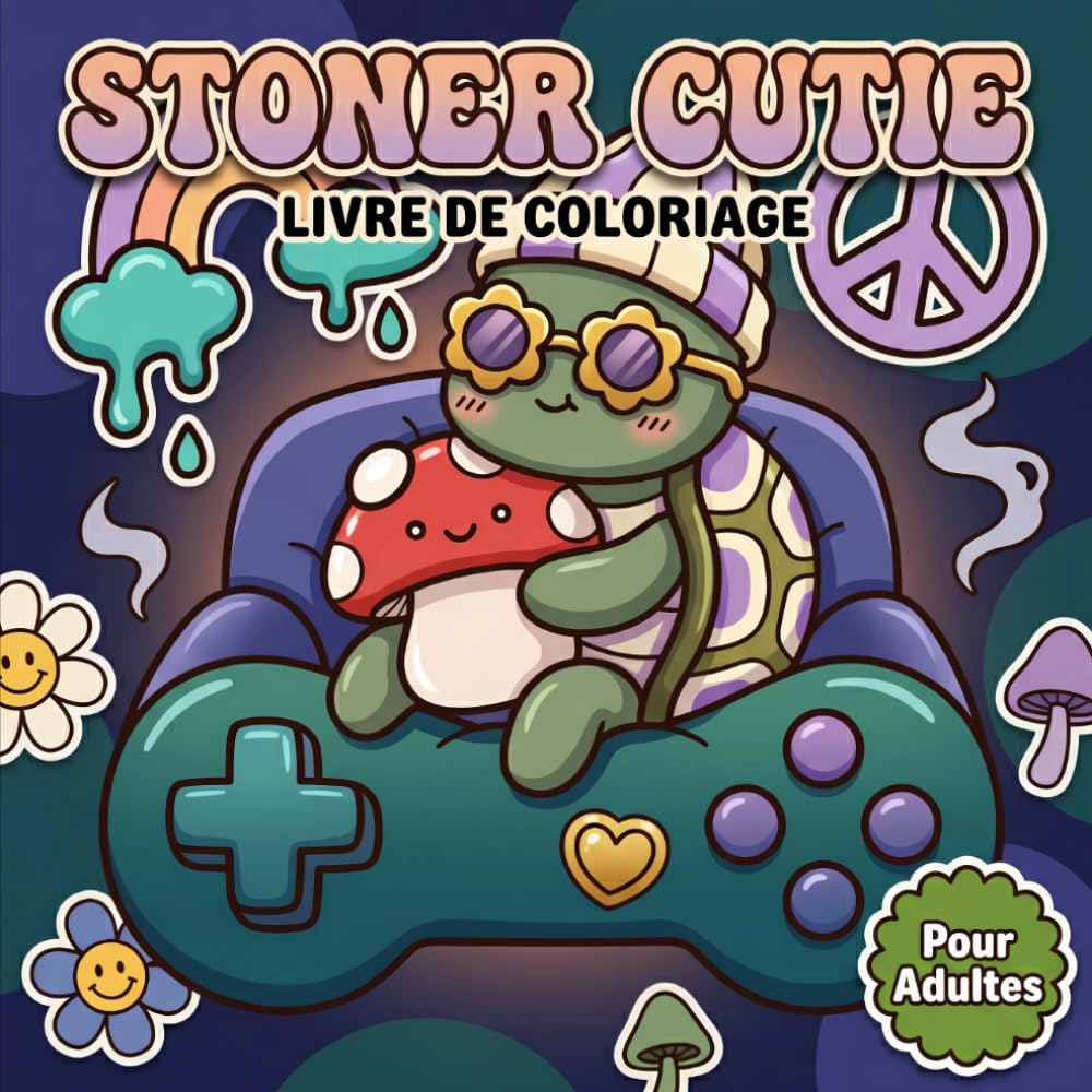 Livre De Coloriage Stoner Cutie Pour Adultes: Pages Ludiques Aux Compagnons Fantaisie Entre Ambiance Brumeuse Lignes Épaisses Et Moments Paisibles À Savourer Chez Soi