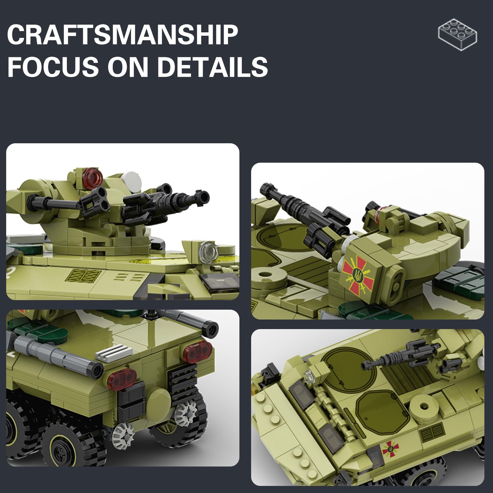 MEIEST Military Vehicle Building Blocks Sets,Armored Model Brick Set Highly Detailed Set for Military Enthusiast Teens and Adults (BTR-4 "BUCEPHALUS) - Image 3