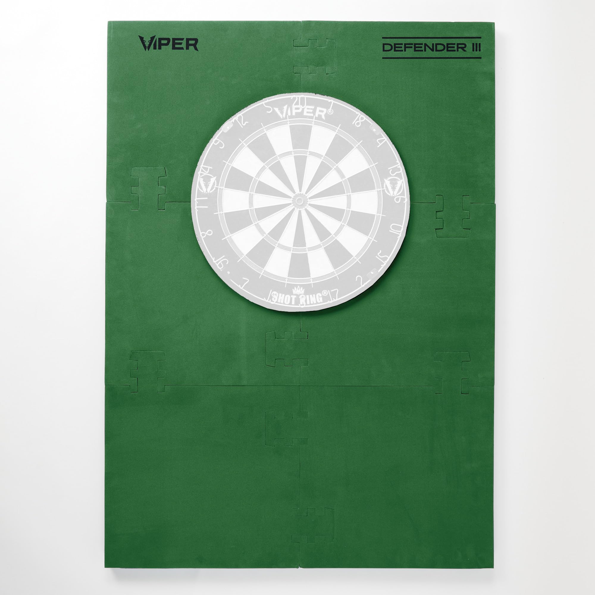 ViperDefender III Extended Length Dartboard Surround Wall Protector, Fits 17.75" and 18" Bristle Dartboards, Compression-Fit Easy Mounting, 45" H x 32" W x 1" Thickness