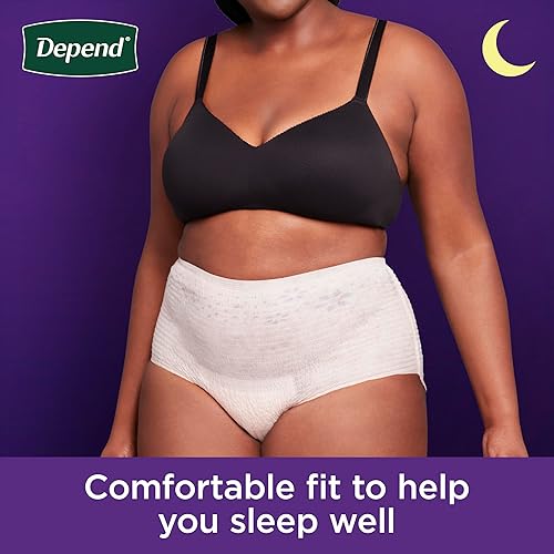 Miniatura 5 de Depend Night Defense Pañales para adultos, ropa interior para incontinencia y pérdida de orina posparto para mujeres, desechable, para toda la