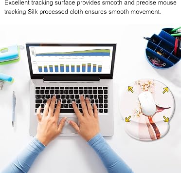 Mouse Pad with Wrist Support Rest, Ergonomic Wrist rest, Comfortable Memory Foam anti-skidding Wrist Pad for Computer and Office 25x23 Birdtwo