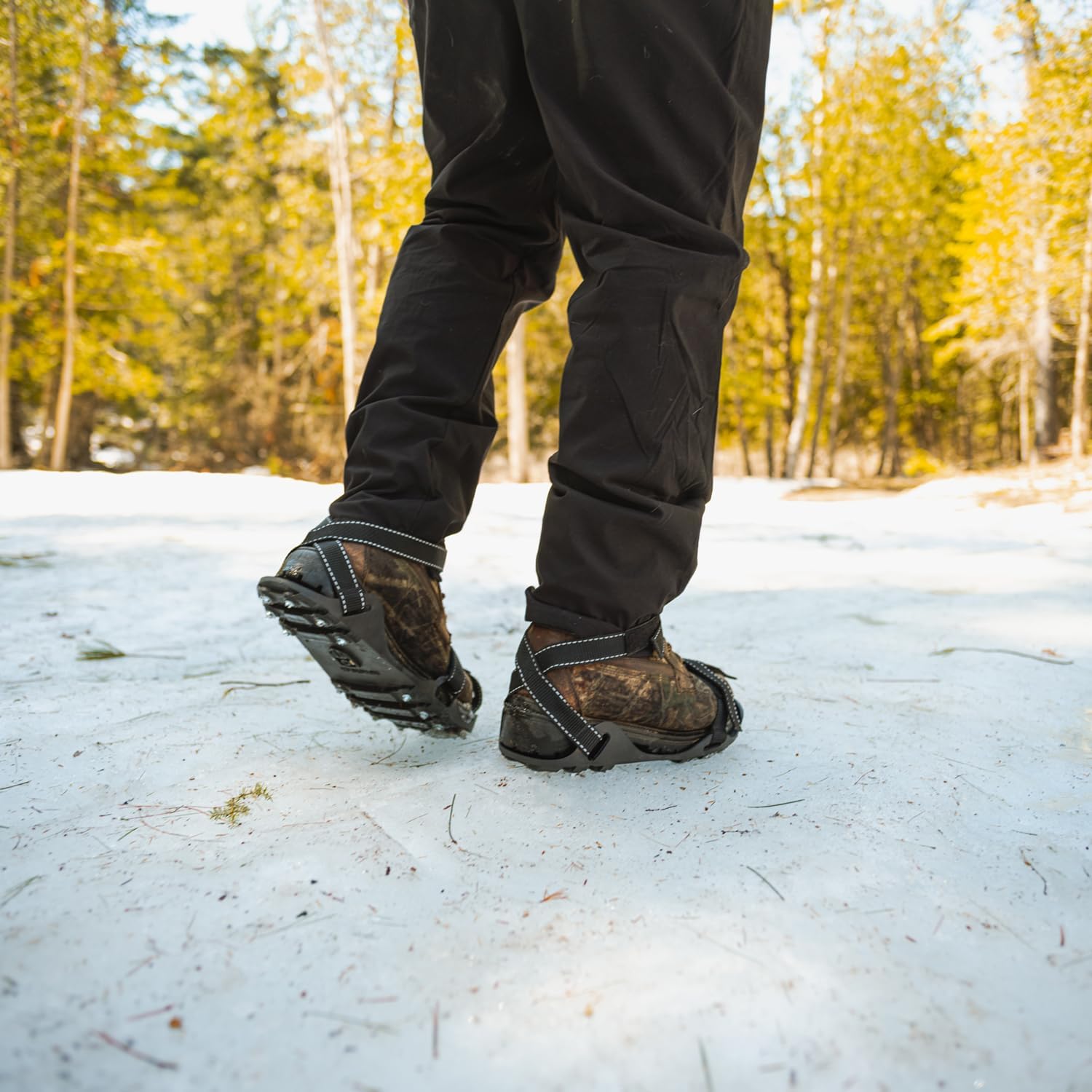 MPACTO Sasquatch Ice Traction Cleats by IMPACTO - Small Steel Cleats (M6.5-8, W8.5-9.5), Sandal Style, Adjustable Straps, Hexagonal Grip for Shoes & Boots Safety