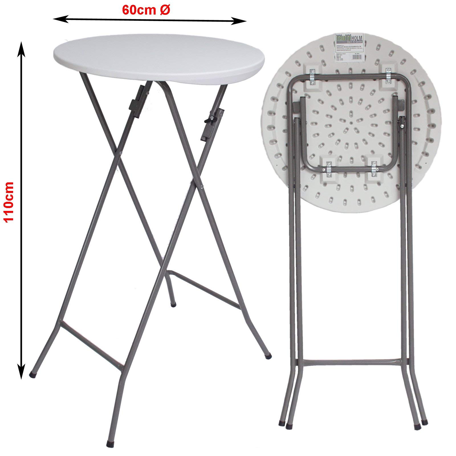 Stehtisch Rund TRUTZHOLM Stehtisch Klappbar 80 Cm Höhe 110 Cm Stahl Gastrotisch Bistrotisch Anthrazit (1er), Klappbar Stehtisch Zusammenklappbar