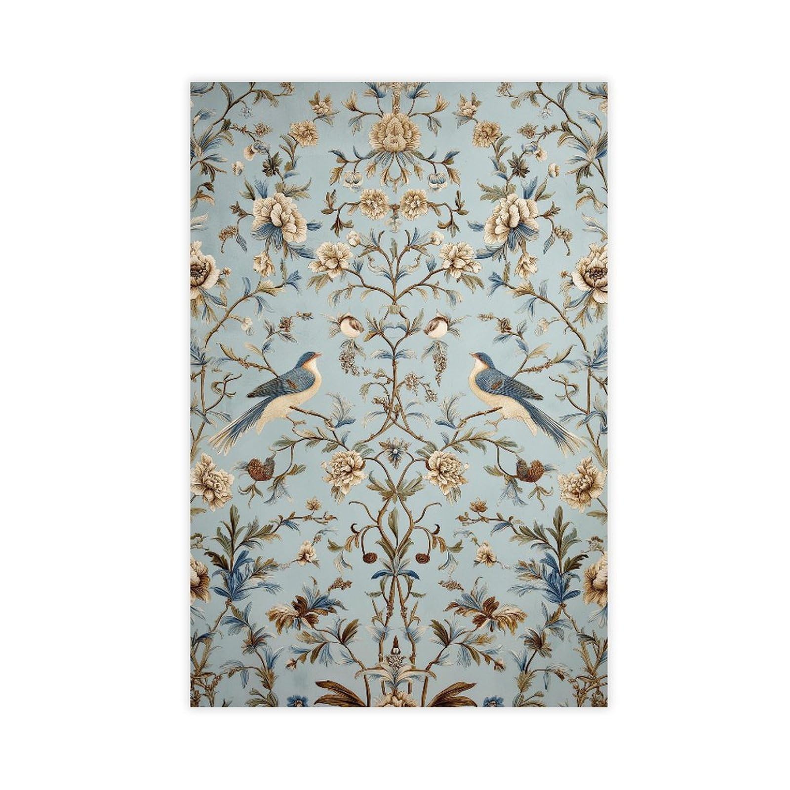 MRYCQ Chinoiserie Bird Poster Canvas Poster for Bedroom Decor Gift