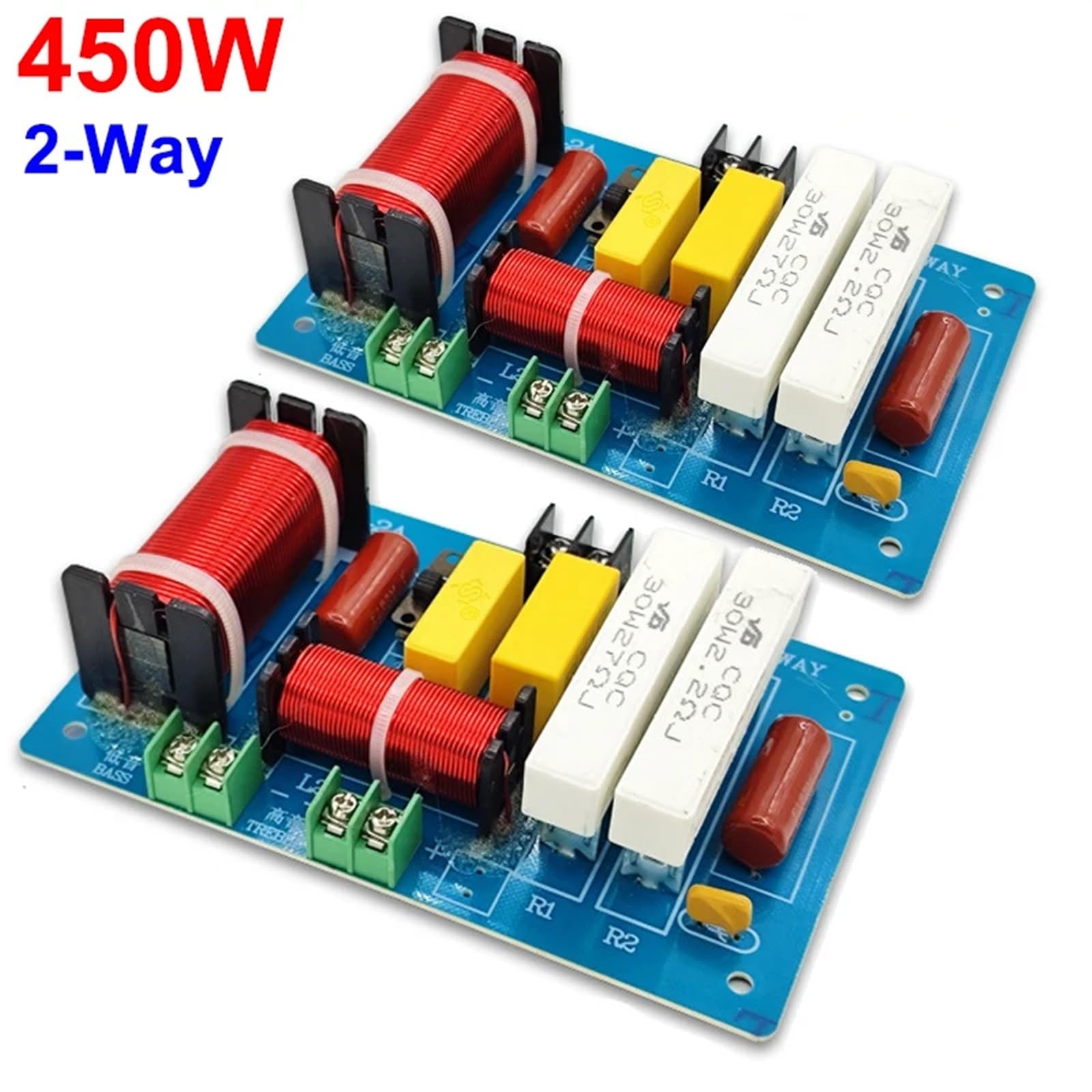 2PCS 450W 2850/2900Hz Tweeter Woofer Frequency Divider HiFi Stereo 2 Unit Filter Circuits Audio Crossover Filters