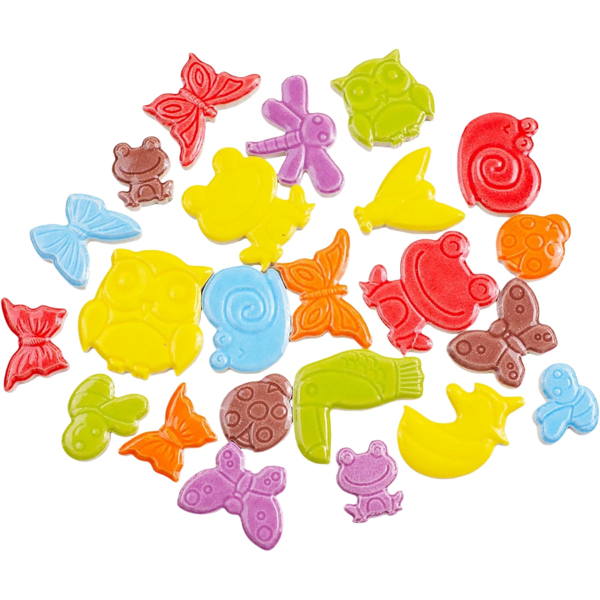 500g Mixed Color Ceramic Mosaic Tiles, Craft Small Irregular Mosaic Pieces for DIY Art, Home Decor, Vase & Flower Pot Filling (Small Animals)