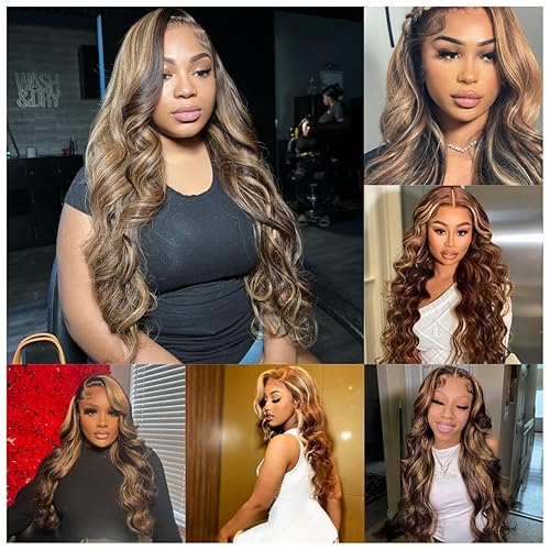 Miniatura 6 de Peluca de cabello humano con encaje frontal transparente HD de 13 x 4 pulgadas, predepilada con cabello de bebé, 180% de densidad, ondulado, con