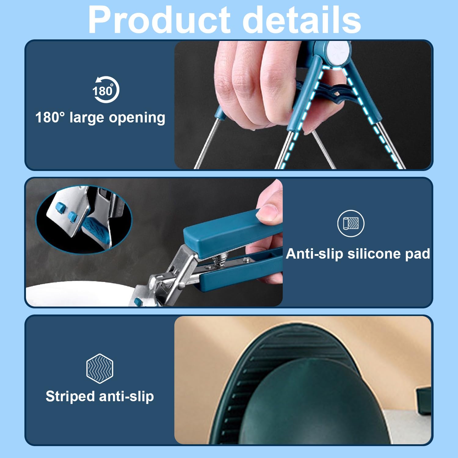 FULHANY 2 Pièces Pince Pour Plat Chaud Air Fryer Avec Brosse Silicone - Ustensiles Cuisine Résistants à La Chaleur
