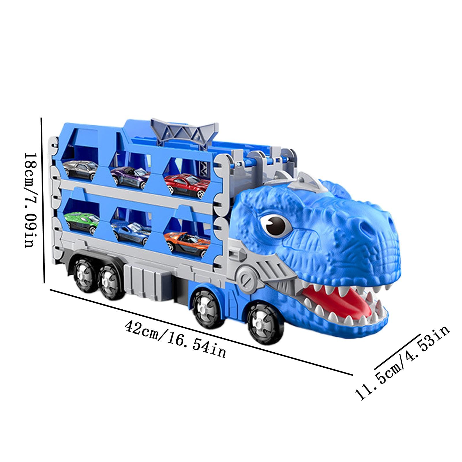 恐竜 トラック 輸送車 キャリア 恐竜の足跡 レース プレゼント 車7個セット Amazon | Leefasy 恐竜を飲み込む乗り物、変形キャリアトラック