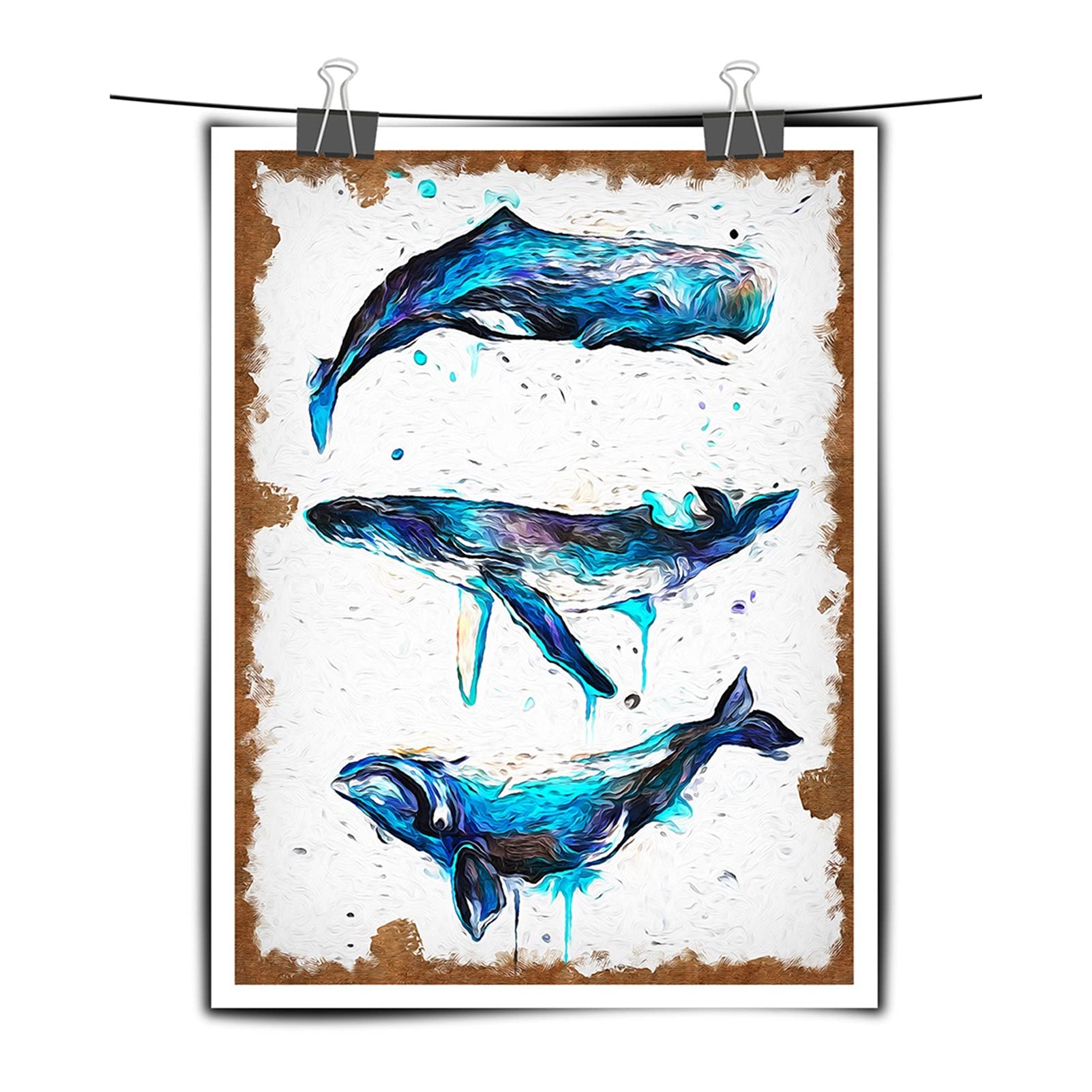Toile baleine peinture HD pour habiller un grand mur vide de salon 24x36inch