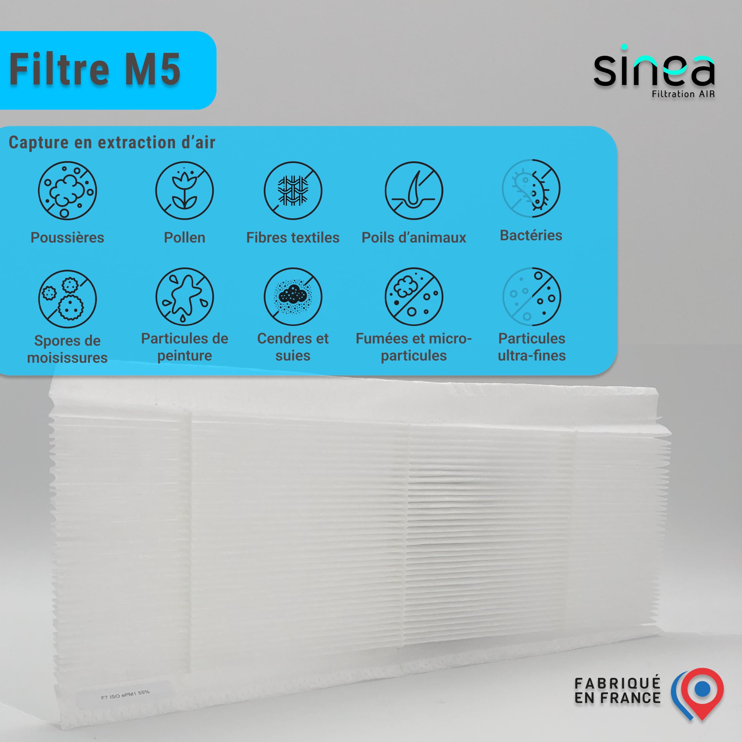 TOP FILTRE - Lot de 2 Filtres : G4 + M5 Compatibles VMC Double Flux Unelvent Akor HR – Filtration Haute Performance – Dimensions G4 : 400 x 130 x 25 mm, M5 : 400 x 130 x 25 mm