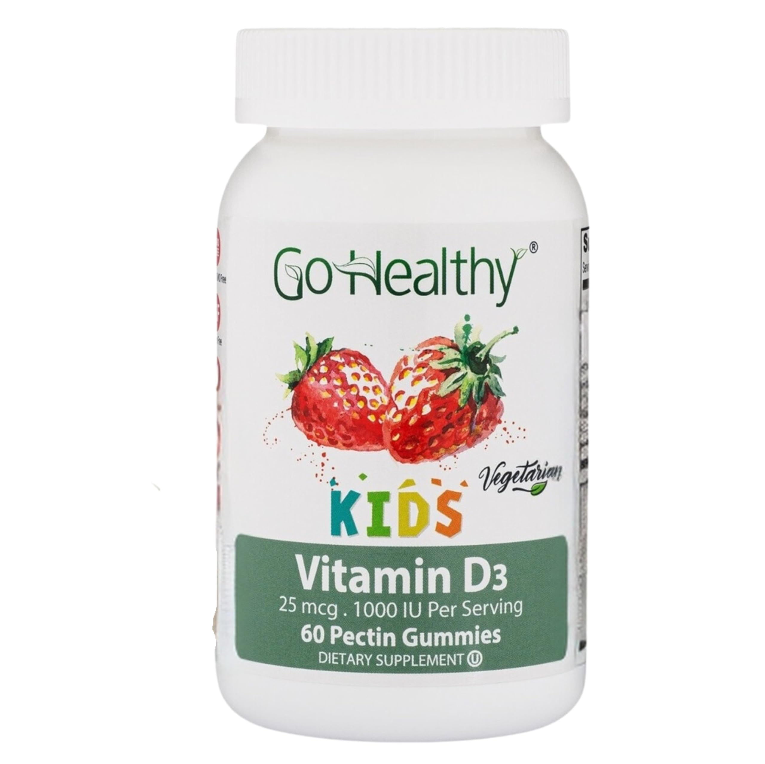 Vitamin D3 Gummies for Kids, Vegetarian, Non-GMO, Gluten Free, Kosher, – Go Healthy