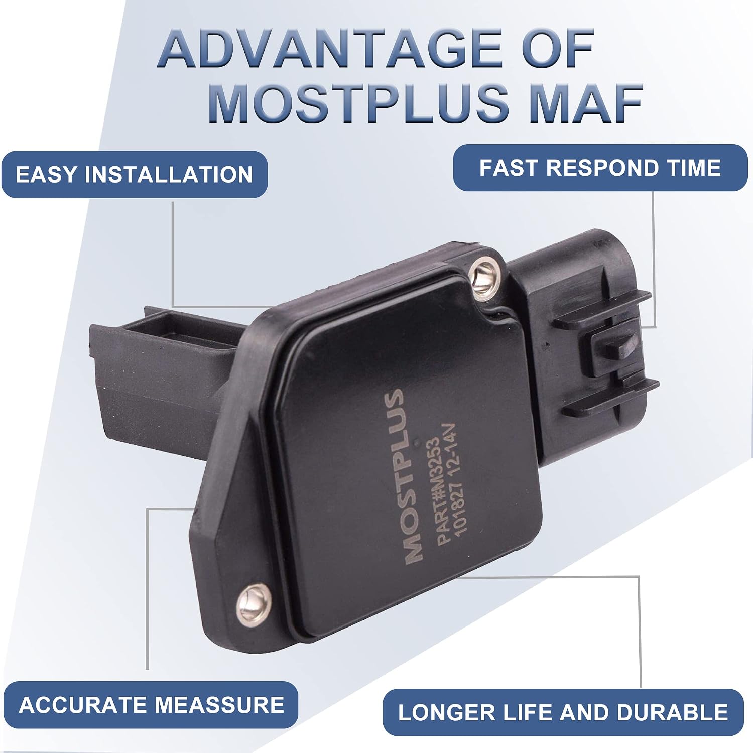 MOSTPLUS Mass Air Flow Sensor MAF Compatible for Chevy GMC Saturn 213-1585 12579352 AFH60M23A