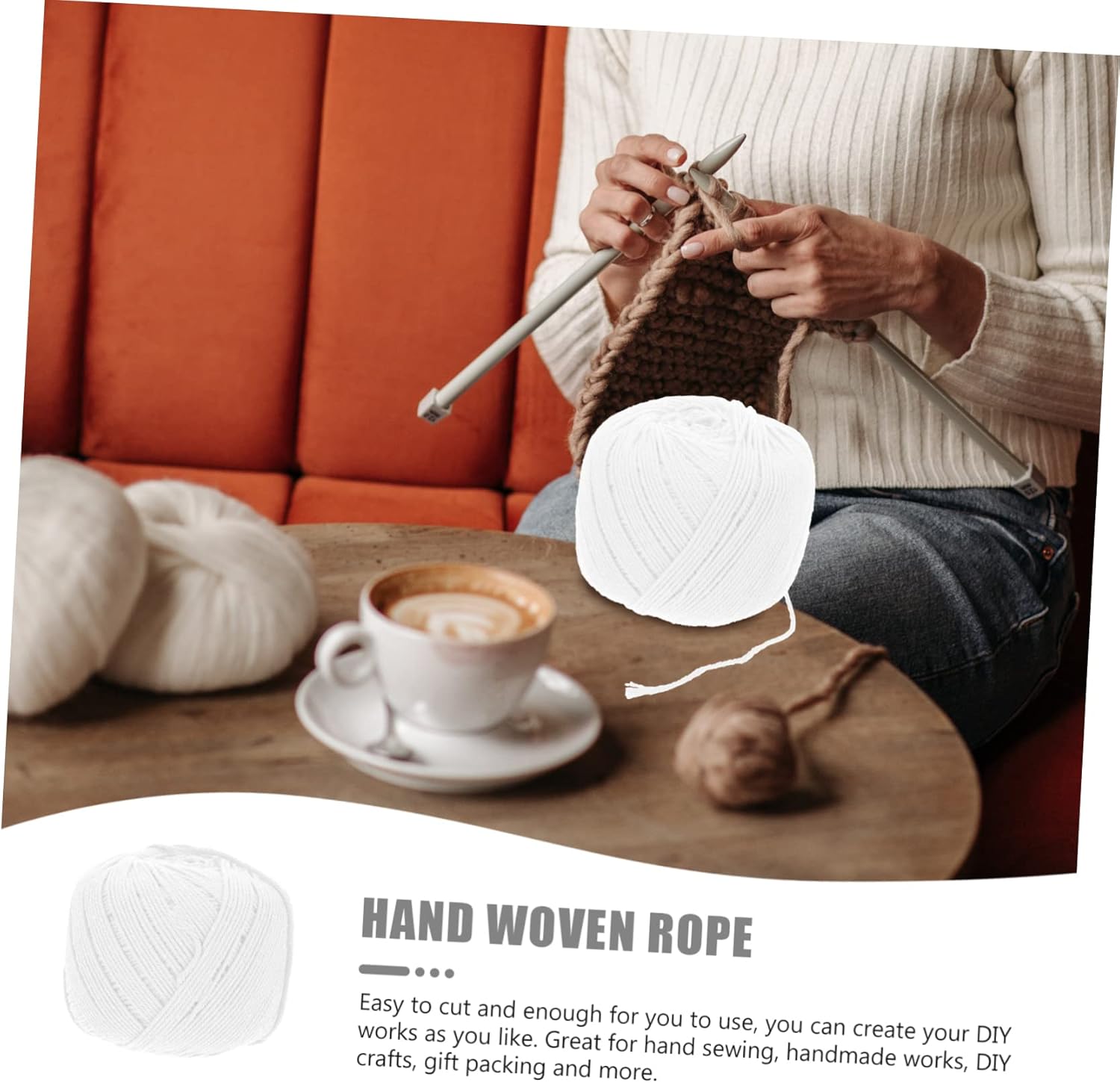 Woven Cotton Cord Durable DIY Rope for Crafting Gift Wrapping and Macrame Projects Multipurpose Use Easy to Cut and Store