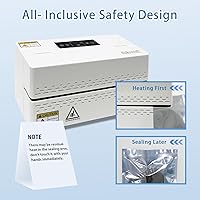 Vista 4 de Máquina selladora térmica, sellador automático de banda continua con control digital de temperatura, sellador horizontal de bolsas para bolsas