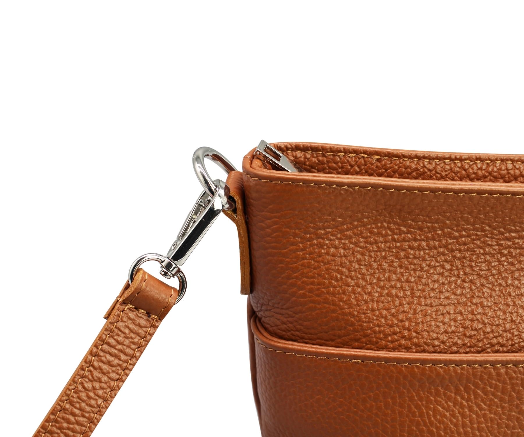 Adel Bags LINA Damen Umhängetasche Echtleder Handgefertigt Crossbody Bag | Damen Schultertasche mit Ledergurt & wahlweise gemustertem Riemen, Echtes Leder, 4 Fächer, Made in Italy