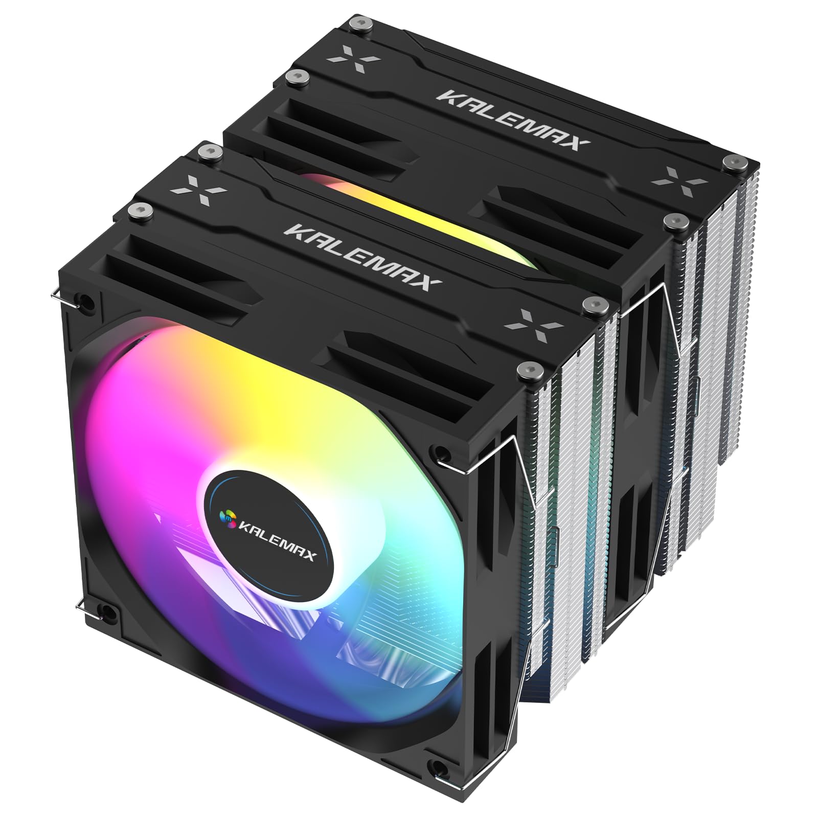 Kalemax CPU Cooler, Dual-Tower, 6×6mm Heat Pipes CPU Cooling, Dual 120mm ARGB PWM Fans, 2000RPM Speed, for AMD AM4/AM5/; Intel LGA 115X/1200/1700/1851, PC Cooler, 265W TDP