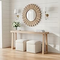 Vista 7 de Plank+Beam Mesa consola de madera maciza, 46 pulgadas, mesa de sofá, mesa de entrada estrecha para pasillo, detrás del sofá, sala de estar, Nuez