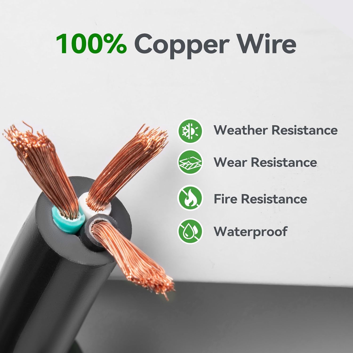 addlon 42FT Outdoor Extension Cord with Multiple Outlets, 1 To 3 Splitter Total 42FT(Max Length 30FT From End To End), 16/3 SJTW Split Extension Cord for Halloween And Christmas Decoration, ETL Listed
