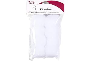 Cousin DIY White 2 Inch Pom Pom Balls (8 Pack)