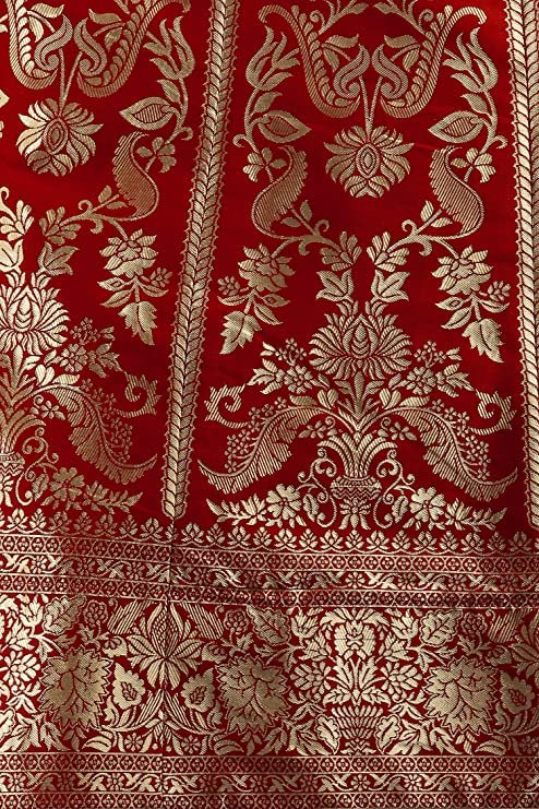 Damska sukienka żakardowa Lehenga Choli & Dupatta na wesele, dowolny rozmiar (Lehenga: częściowo szyta i bluzka: bez szycia)