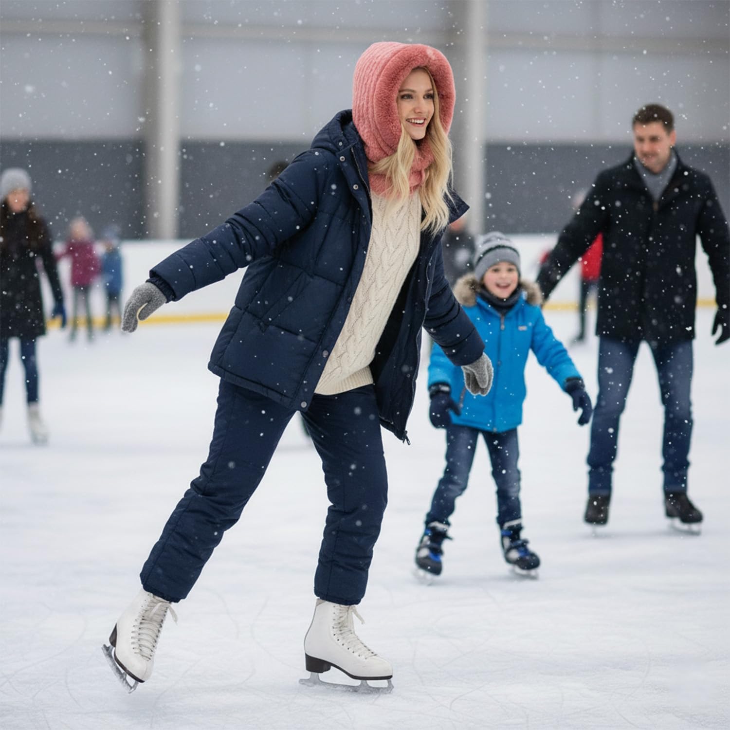 HUAMULAN Women Winter One Piece Beanie Hat Slouchy Fleece Balaclavas Face Mask Neck Scarf Set Earmuff Ski Snow Knit Hats - Image 9