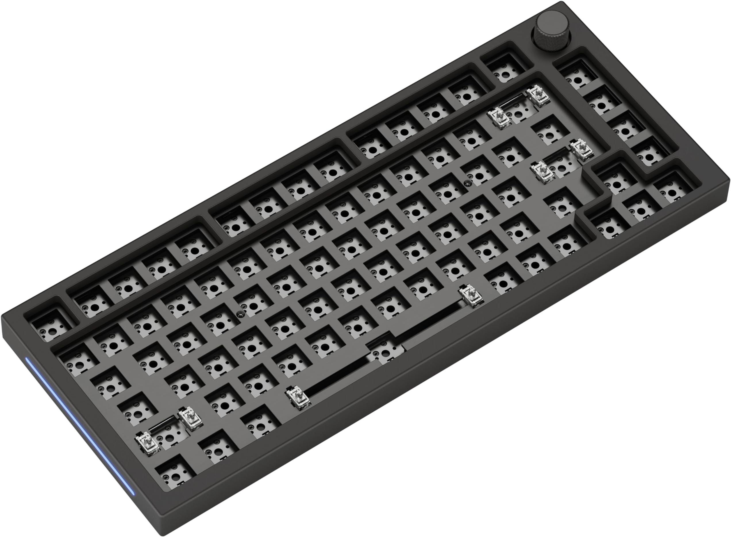 GLORIOUS Gaming GMMK PRO 75% Barebones (Frame Only) - Modular Mechanical Gaming Keyboard, TKL Size (75%), 1.5kg Frame, RGB, Customisable, 5-Pin Switch Support - American/ANSI Layout - Black Slate