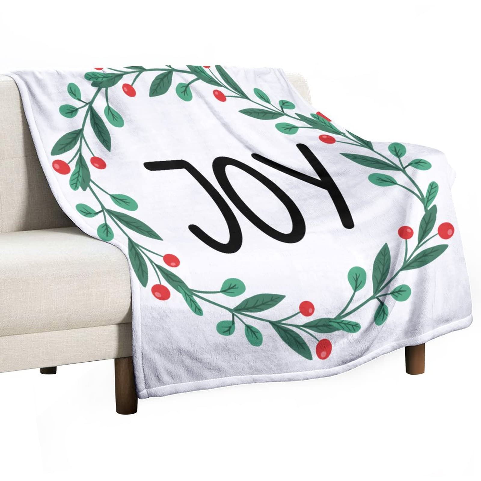 Couverture duveteuse en forme de couronne de Noël lit canapé 130x150cm