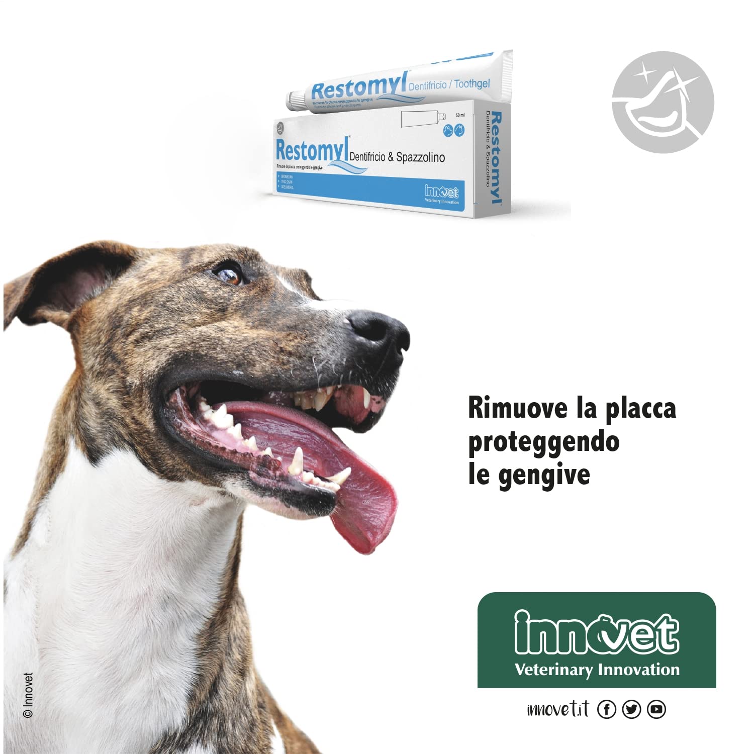Restomyl Dentifricio per Cani e Gatti 50 ml - Rimuove Placca e Protegge Gengive