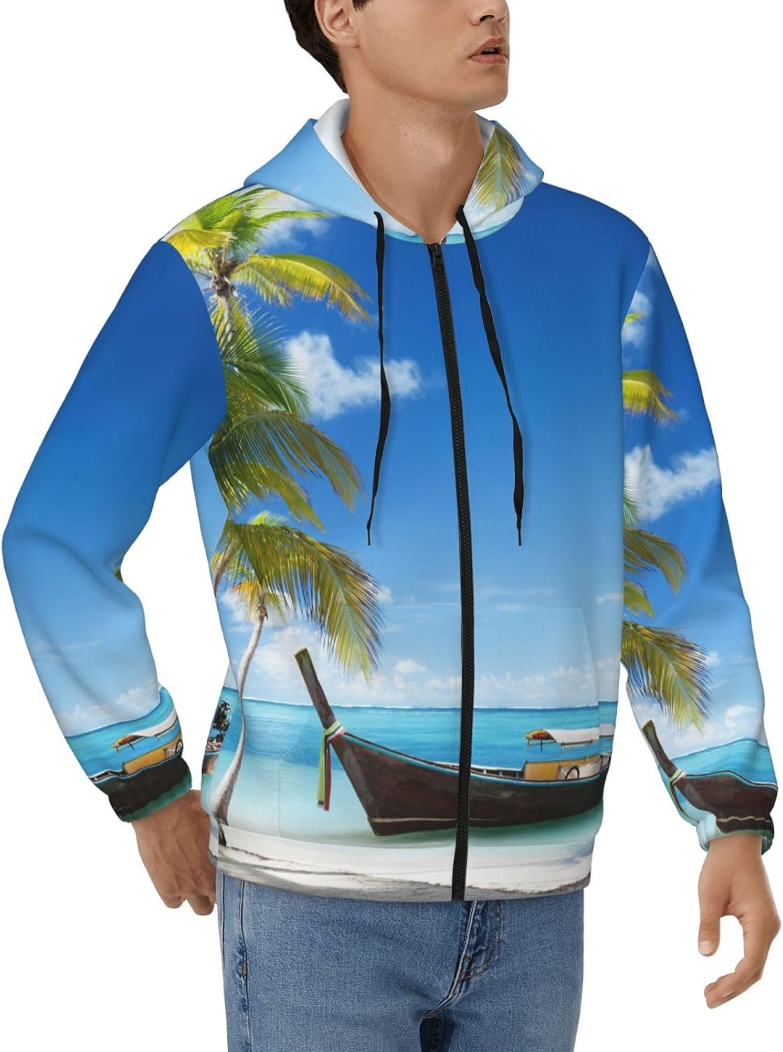 夏の海 浜海 ジャケット メンズ コート 長袖 ウインドブレーカー 春秋冬 フード付き アウター カジュアル軽量