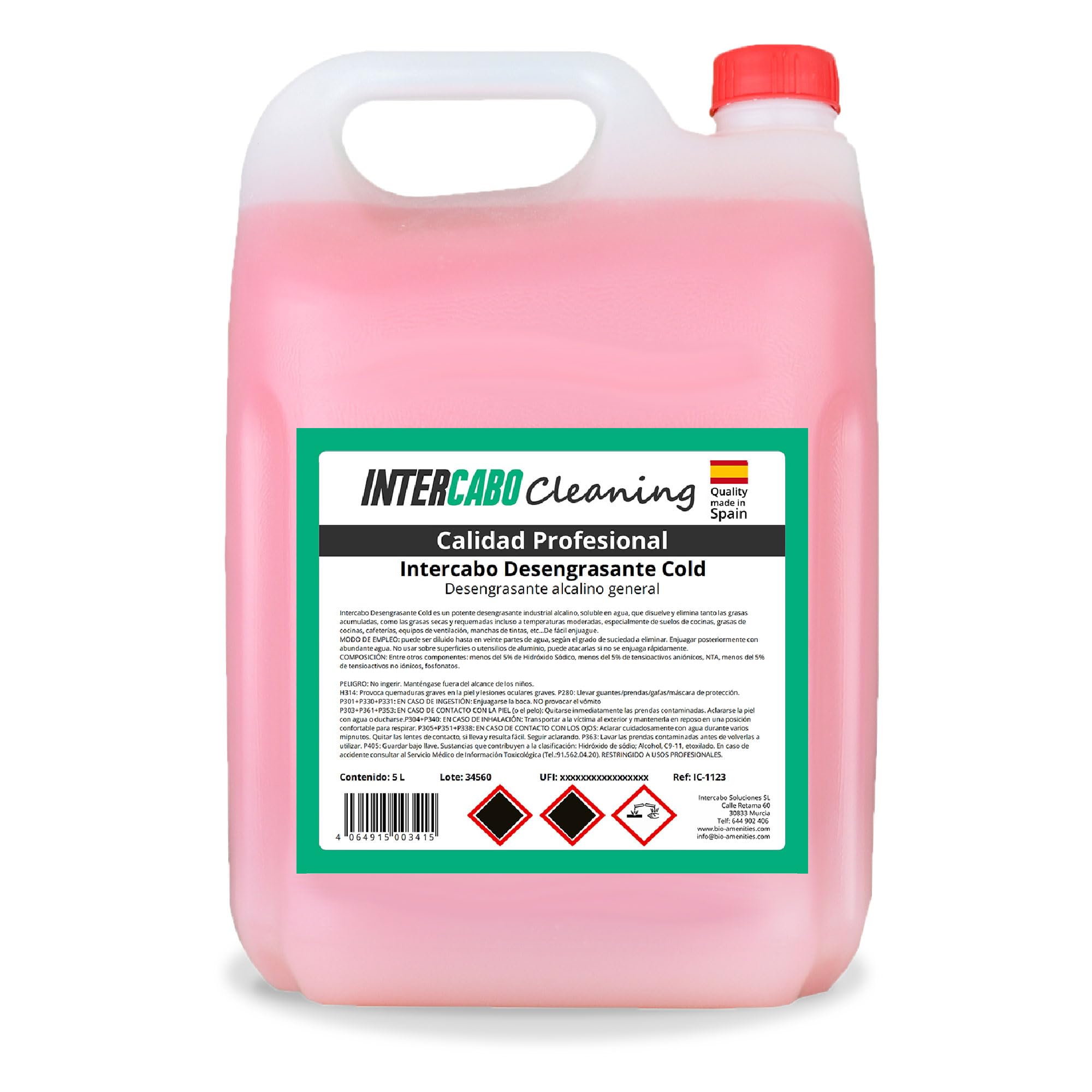 Sgrassatore Alcalino Professionale – 5 litri – Rimuove grasso ostinato da piani cottura, forni e superfici lavabili – Detergente concentrato per cucine industriali