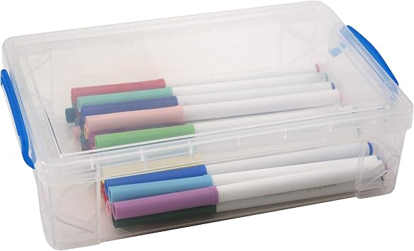Super Stacker Large Pencil Box, 9 x 5.5 x 2.5 Inches, Clear 37539