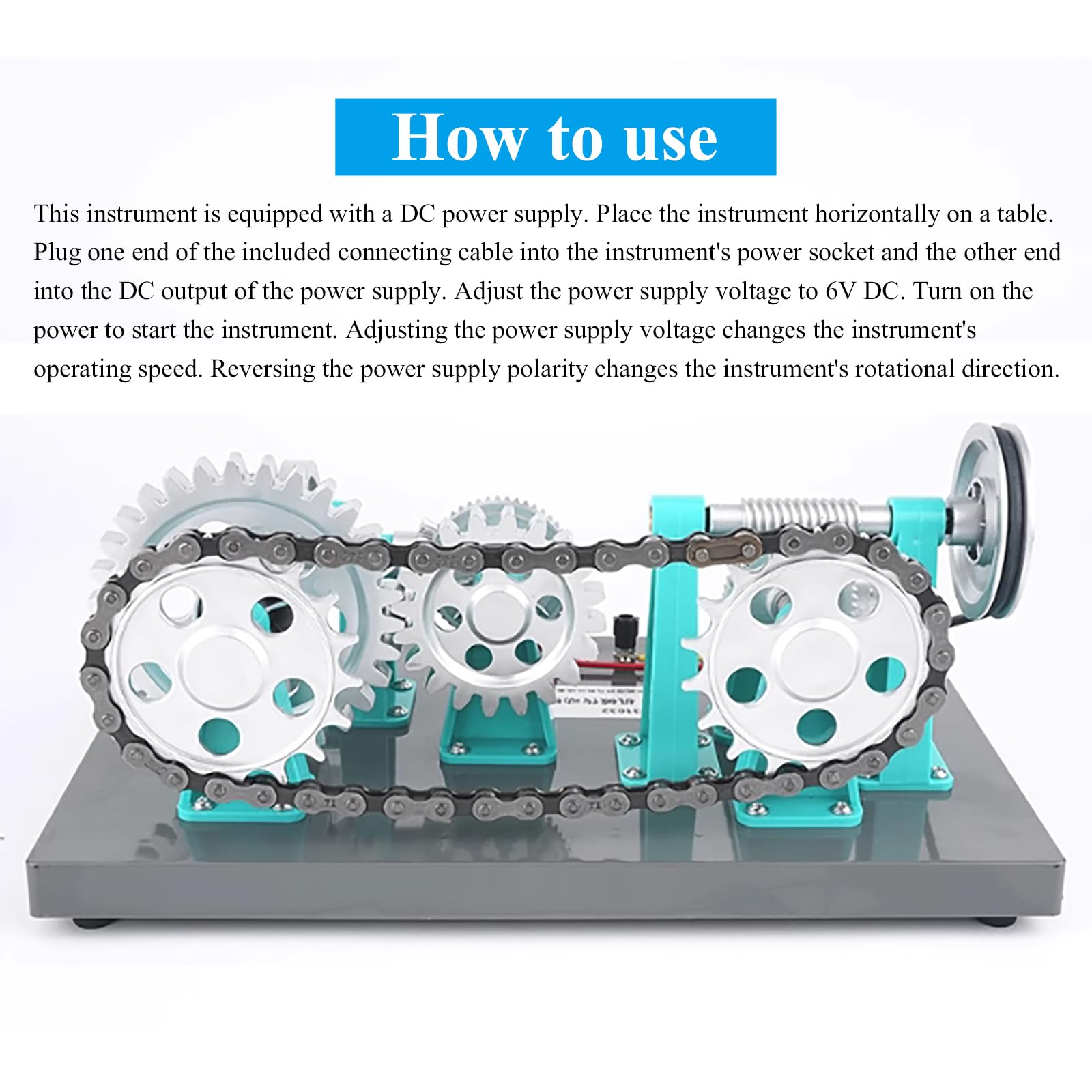 Modelo De Transmisión Mecánica, Instrumento De Enseñanza De Demostración Electromecánica con Fuente De Alimentación, Efecto De Demostración Claro E Intuitivo, Operación Simple.