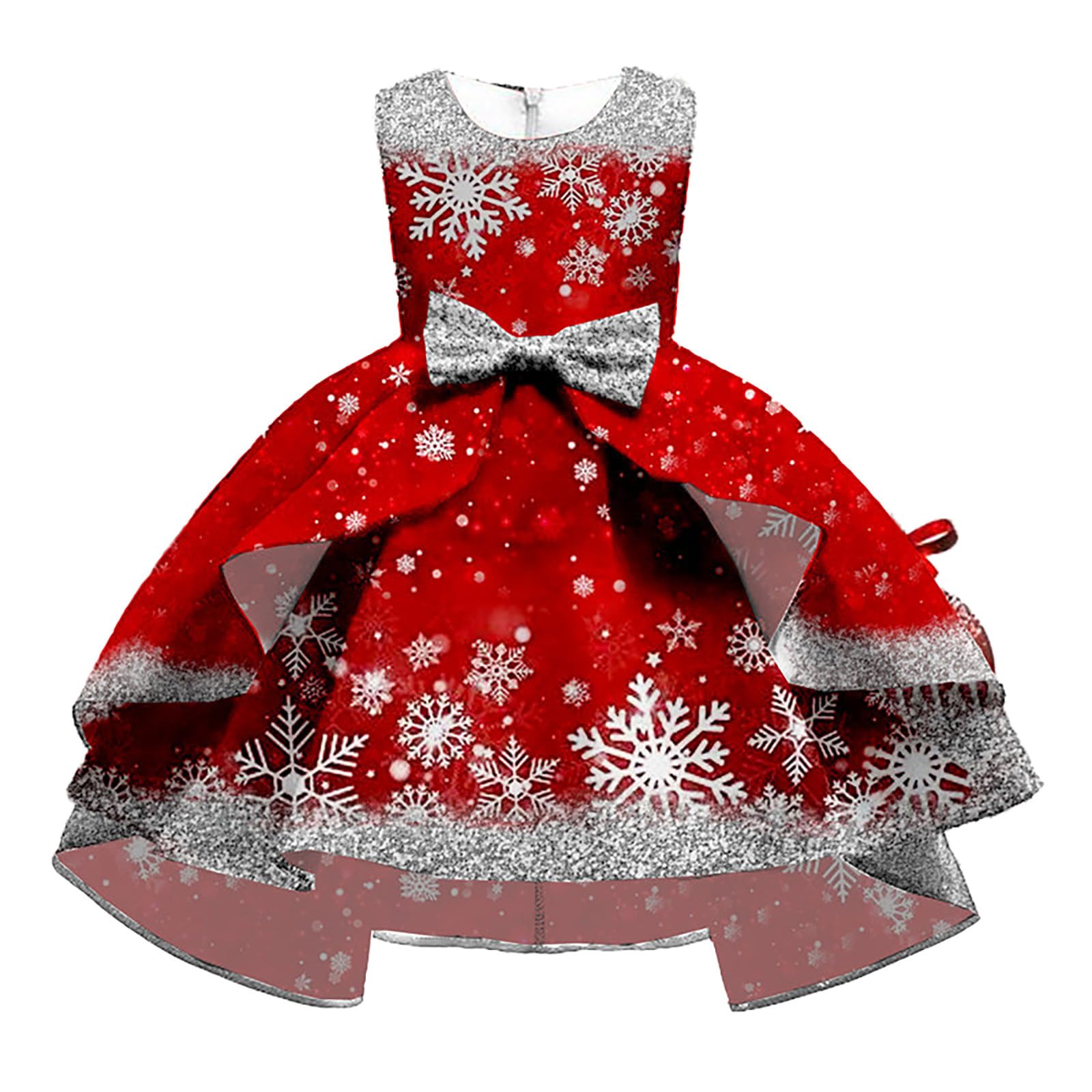 Cokbyavla Xmas Santa Claus Tutu Dress, Christmas Dresses for 1 Year Old Baby First Christmas Dress for Toddler Girls Santa Claus Girls Zip Up Sweatshirt Si Kid 5-6 Years