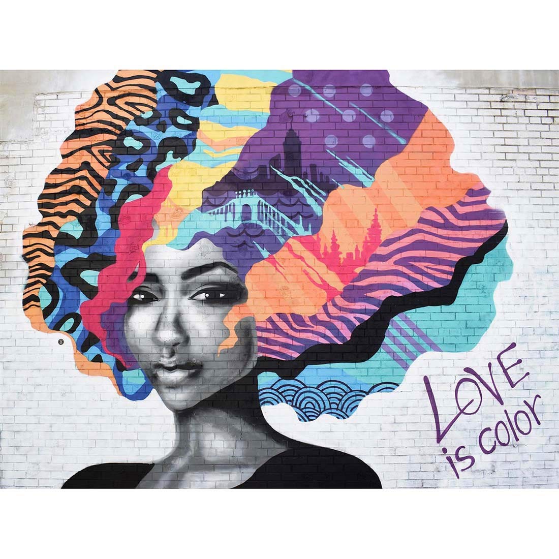 Barbalis Graffiti Woman Psychedelic Hair Art Print Poster Wall Decor 12X16 Inch