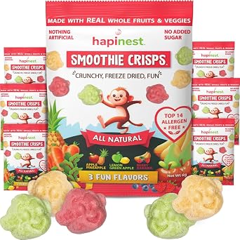 Hapinest Smoothie Crisps Healthy Snacks for Kids, 3 Flavors, 12ct